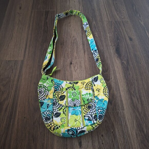💙 Vera Bradley Limes Up Crossbody Bag Cotton Hippie Cottage Natural Vibrant - Picture 2 of 7